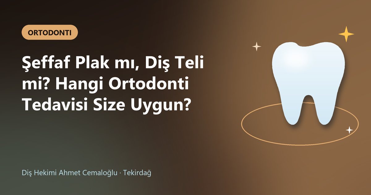 Şeffaf Plak mı, Diş Teli mi? Hangi Ortodonti Tedavisi Size Uygun? – Dt. Ahmet Cemaloğlu blog kapak görseli